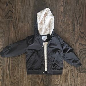 Zara Black Jacket with Cream Sherpa Lining